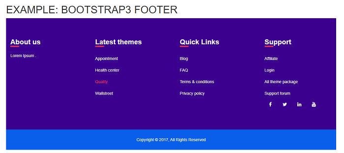 Bootstrap 3 footer